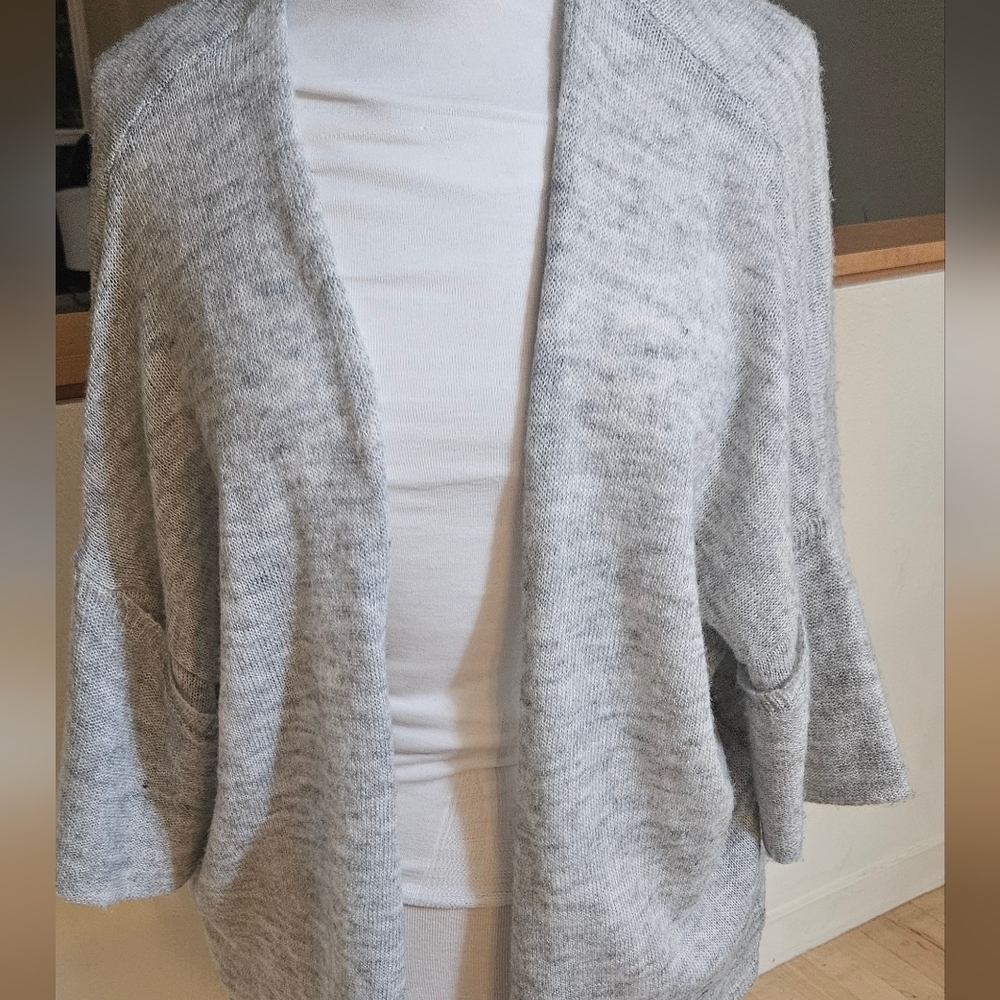 New W Tags World Market Cardigan Sweater Womens One Size Light Gray Open Front